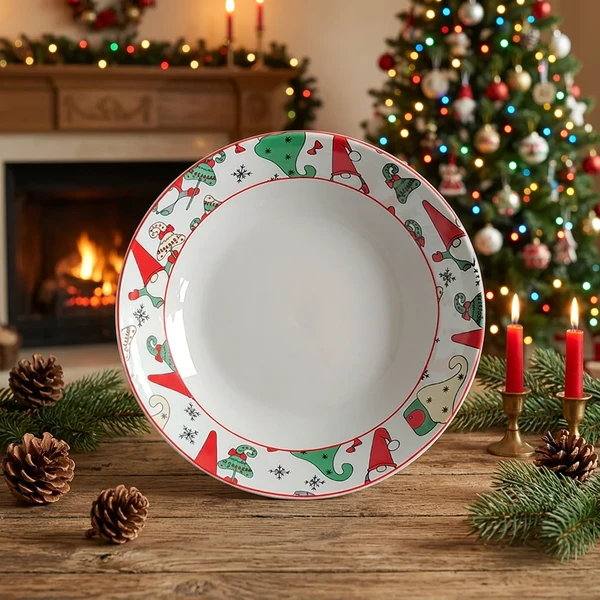 Christmas Gnome Printed Ceramic Dinnerware Set price