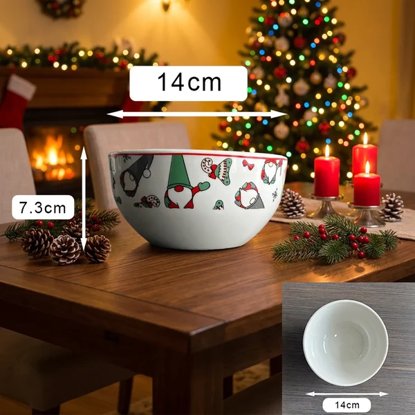 Christmas Gnome Printed Ceramic Dinnerware Set high quality