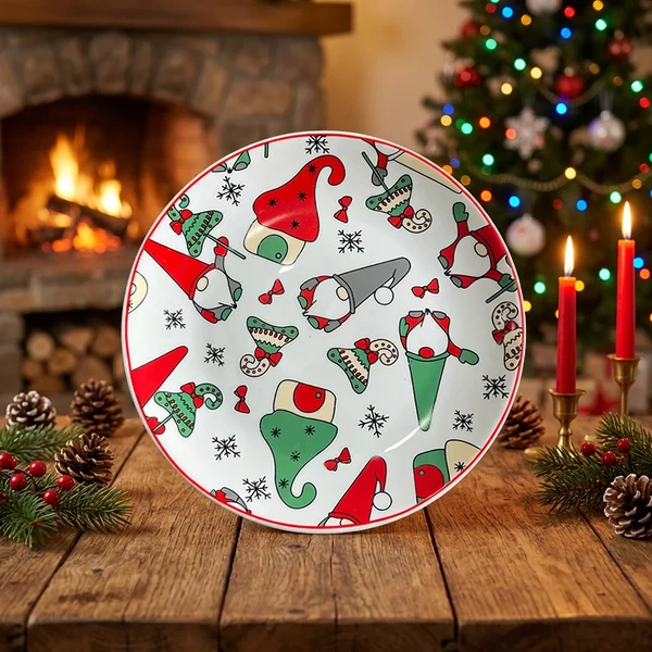 Christmas Gnome Printed Ceramic Dinnerware Set best